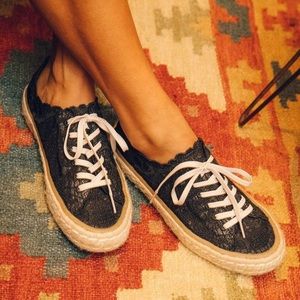 SeaVees Coronado Espadrille in Black Lace